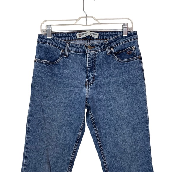 Harley Davidson Bootcut Motorcycle Riding Blue Denim Medium Washed Jeans Size 8 - Picture 5 of 15